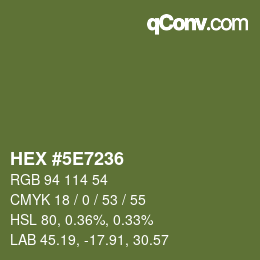 Color code: HEX #5E7236 | qconv.com