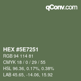 Color code: HEX #5E7251 | qconv.com