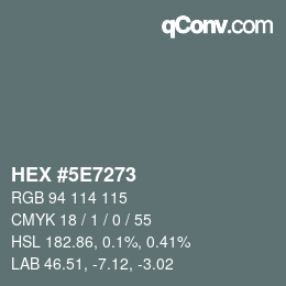 Color code: HEX #5E7273 | qconv.com