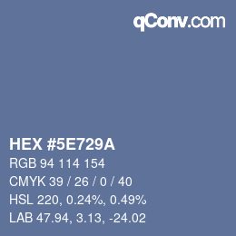 Color code: HEX #5E729A | qconv.com