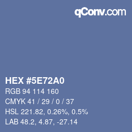 Farbcode: HEX #5E72A0 | qconv.com