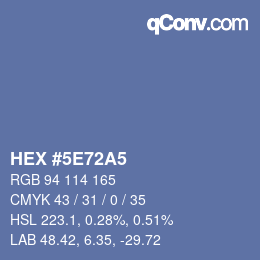 Color code: HEX #5E72A5 | qconv.com