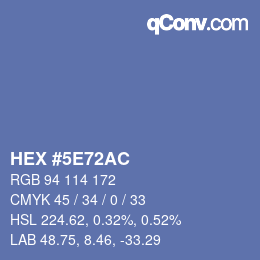 颜色代码: HEX #5E72AC | qconv.com