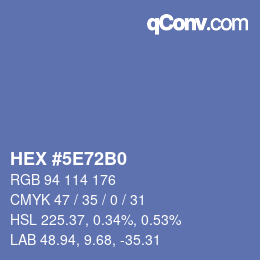 Farbcode: HEX #5E72B0 | qconv.com