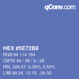 カラーコード: HEX #5E72B8 | qconv.com