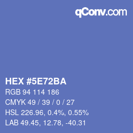 Color code: HEX #5E72BA | qconv.com