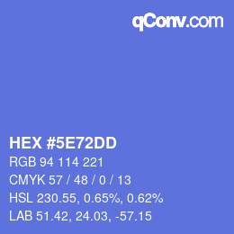 Color code: HEX #5E72DD | qconv.com