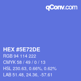 Color code: HEX #5E72DE | qconv.com