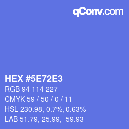 Color code: HEX #5E72E3 | qconv.com