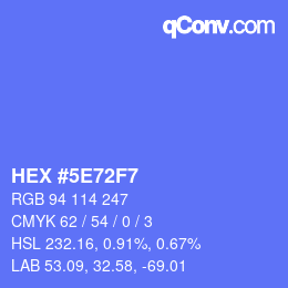 カラーコード: HEX #5E72F7 | qconv.com