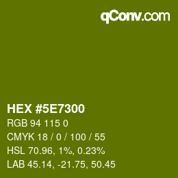 Color code: HEX #5E7300 | qconv.com