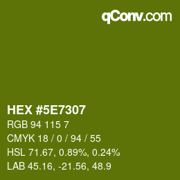 Color code: HEX #5E7307 | qconv.com