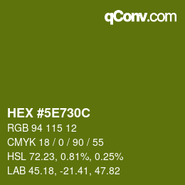 Farbcode: HEX #5E730C | qconv.com