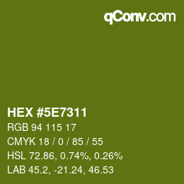 Color code: HEX #5E7311 | qconv.com