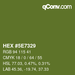Color code: HEX #5E7329 | qconv.com
