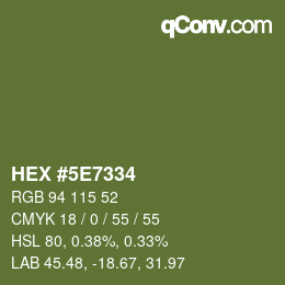 Color code: HEX #5E7334 | qconv.com