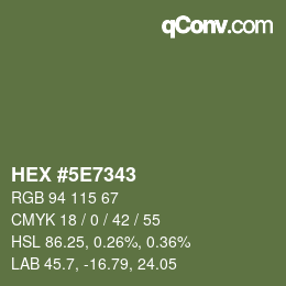 Color code: HEX #5E7343 | qconv.com