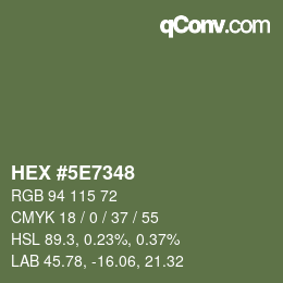Color code: HEX #5E7348 | qconv.com
