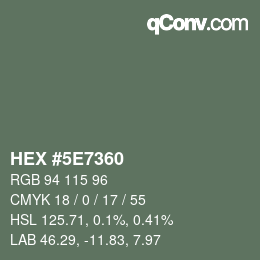 Color code: HEX #5E7360 | qconv.com