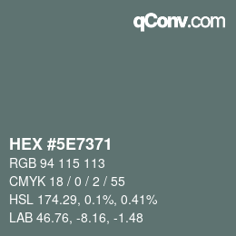 Color code: HEX #5E7371 | qconv.com