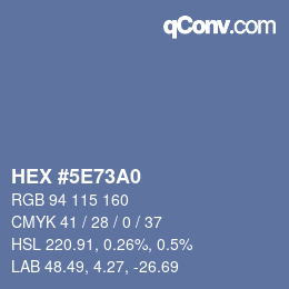 カラーコード: HEX #5E73A0 | qconv.com