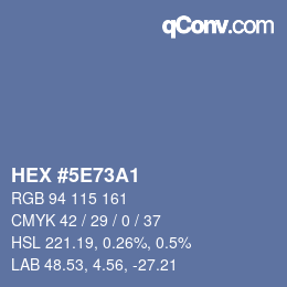 Color code: HEX #5E73A1 | qconv.com