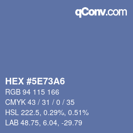 Color code: HEX #5E73A6 | qconv.com