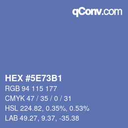 Color code: HEX #5E73B1 | qconv.com