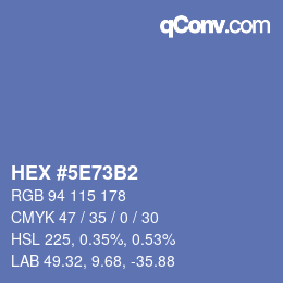 カラーコード: HEX #5E73B2 | qconv.com