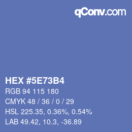 カラーコード: HEX #5E73B4 | qconv.com
