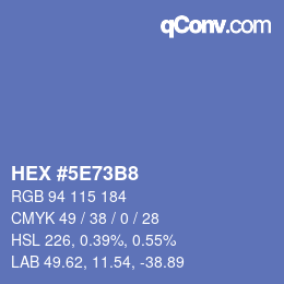 カラーコード: HEX #5E73B8 | qconv.com