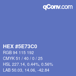 Color code: HEX #5E73C0 | qconv.com