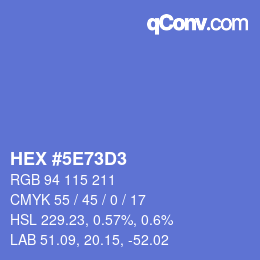 Código de color: HEX #5E73D3 | qconv.com