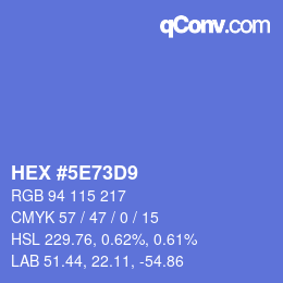Color code: HEX #5E73D9 | qconv.com