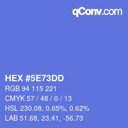 Color code: HEX #5E73DD | qconv.com