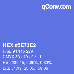 カラーコード: HEX #5E73E2 | qconv.com