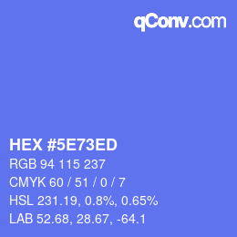 Color code: HEX #5E73ED | qconv.com
