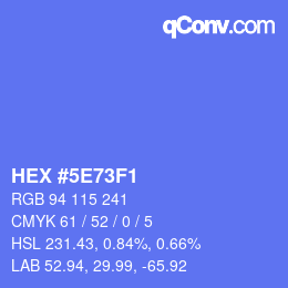 Color code: HEX #5E73F1 | qconv.com