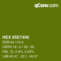 Color code: HEX #5E7406 | qconv.com