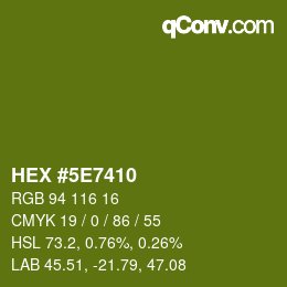 Color code: HEX #5E7410 | qconv.com