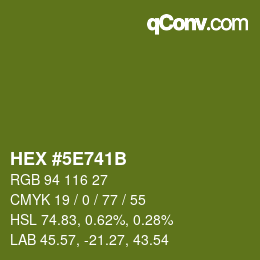 Código de color: HEX #5E741B | qconv.com