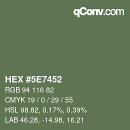 Color code: HEX #5E7452 | qconv.com