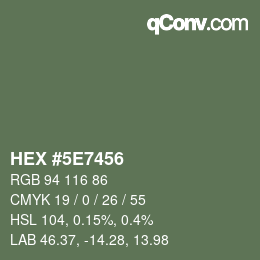 Color code: HEX #5E7456 | qconv.com