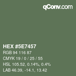 Color code: HEX #5E7457 | qconv.com