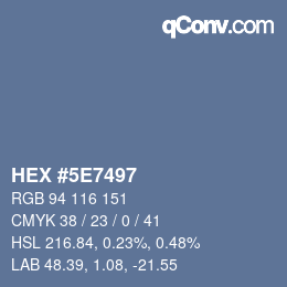 Color code: HEX #5E7497 | qconv.com