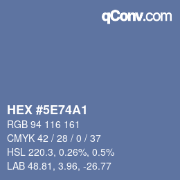 Color code: HEX #5E74A1 | qconv.com
