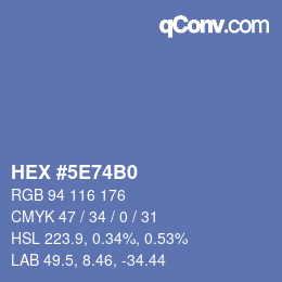 Color code: HEX #5E74B0 | qconv.com