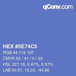 Color code: HEX #5E74C5 | qconv.com