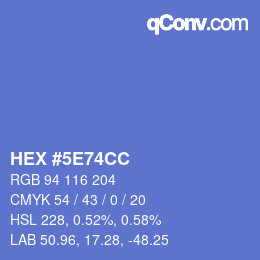 Color code: HEX #5E74CC | qconv.com