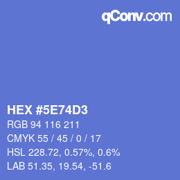 Color code: HEX #5E74D3 | qconv.com